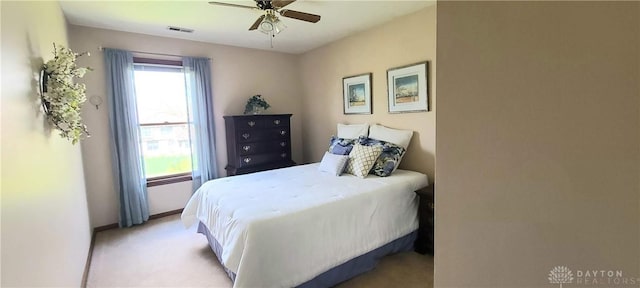 6765 Montpellier Blvd, Centerville, OH 45459 - bedroom with light carpet, baseboards, and a ceiling fan