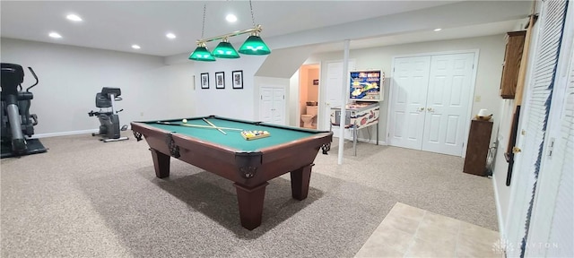 6765 Montpellier Blvd, Centerville, OH 45459 - playroom featuring recessed lighting, carpet, pool table, and baseboards