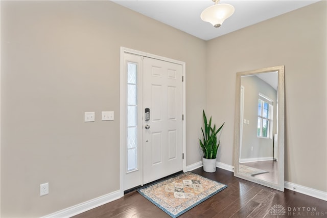 1591 Windham Ln, Beavercreek Township, OH 45385 - entrance foyer with baseboards and dark wood finished floors