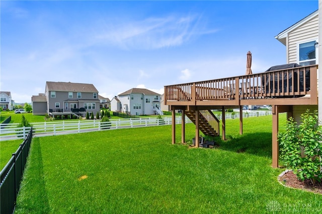1591 Windham Ln, Beavercreek Township, OH 45385 - view of yard with a deck, stairs, and a residential view
