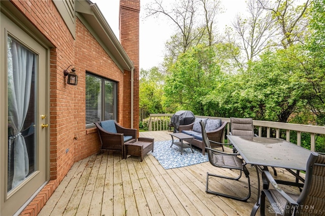 813 Timberlake Ct, Kettering, OH 45429 - wooden deck featuring an outdoor living space and grilling area