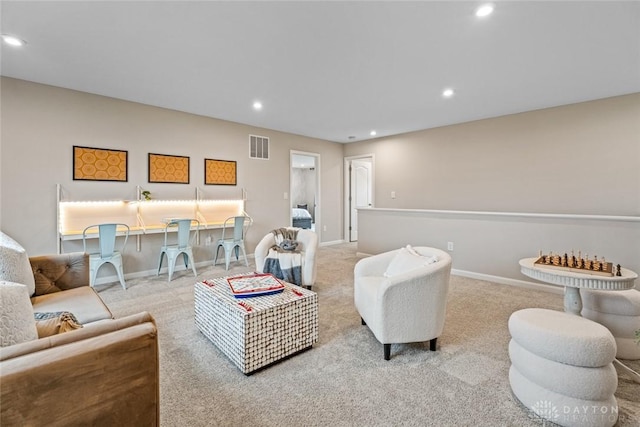1239 Champion Way, Washington Twp, OH 45458 - carpeted living area featuring recessed lighting and baseboards