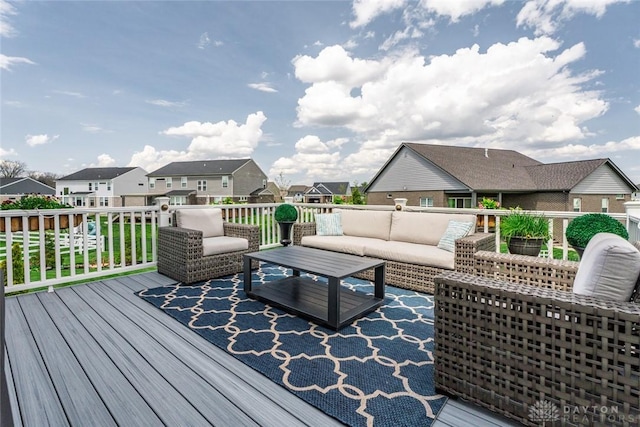 1239 Champion Way, Washington Twp, OH 45458 - deck featuring an outdoor living space and a residential view
