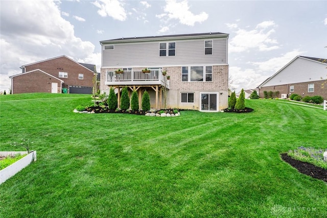 1239 Champion Way, Washington Twp, OH 45458 - back of house with a yard and a wooden deck
