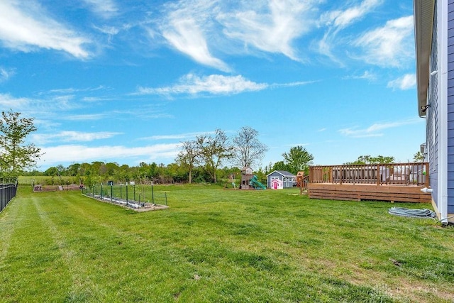 3732 Oak Creek Dr, Sugarcreek Township, OH 45440 - view of yard featuring a playground and a deck