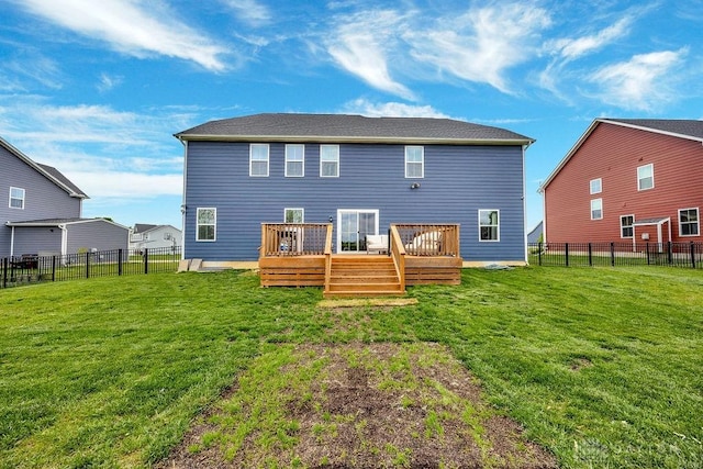 3732 Oak Creek Dr, Sugarcreek Township, OH 45440 - rear view of property with a wooden deck