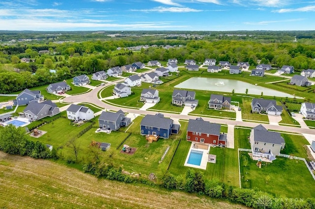 3732 Oak Creek Dr, Sugarcreek Township, OH 45440 - aerial view of residential area with a nearby body of water and a pool