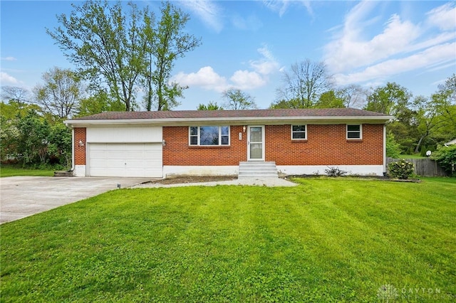 3700 Echo Hill Ln, Beavercreek, OH 45430 - single story home featuring a garage, driveway, a front yard, and brick siding