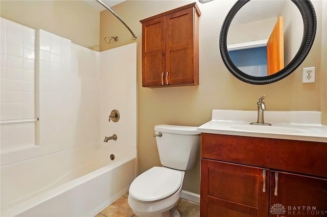 3700 Echo Hill Ln, Beavercreek, OH 45430 - full bathroom featuring bathing tub / shower combination, toilet, vanity, and tile patterned flooring