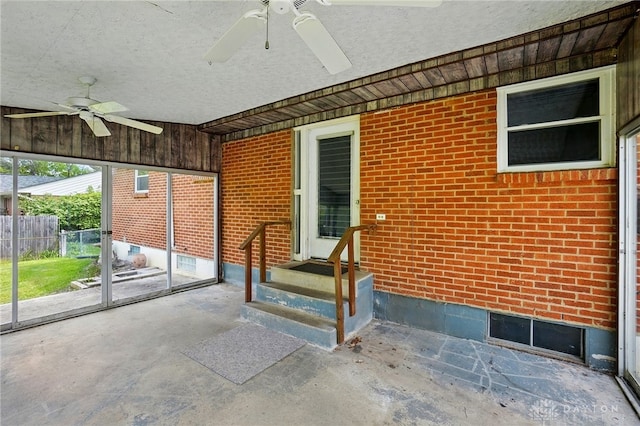 3700 Echo Hill Ln, Beavercreek, OH 45430 - unfurnished sunroom featuring ceiling fan