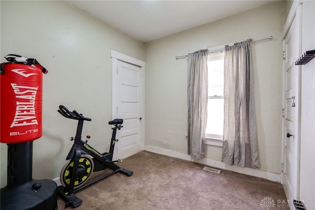 1000 Haviland Ave, Dayton, OH 45410 - workout area featuring carpet, baseboards, and a baseboard radiator