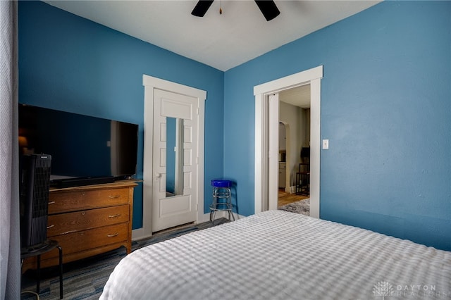 1000 Haviland Ave, Dayton, OH 45410 - bedroom with dark wood-type flooring and ceiling fan