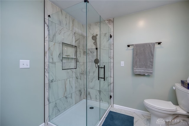 200 S Village, Washington Twp, OH 45459 - bathroom with toilet, a shower stall, and baseboards