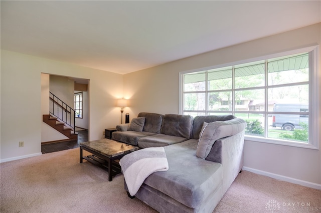 200 S Village, Washington Twp, OH 45459 - living area featuring healthy amount of natural light, baseboards, and carpet floors