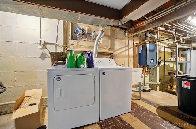 4207 Morningside Blvd, Dayton, OH 45432 - laundry room with independent washer and dryer and water heater
