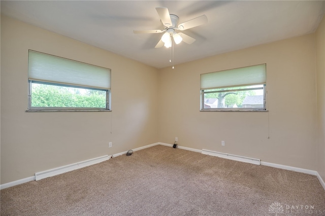 4231 Maricarr Dr, Dayton, OH 45429 - unfurnished room with baseboard heating, healthy amount of natural light, and carpet