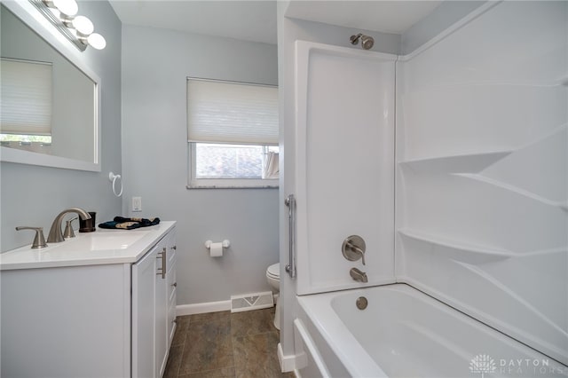 4231 Maricarr Dr, Dayton, OH 45429 - full bath featuring baseboards, toilet, vanity, and shower / bath combination