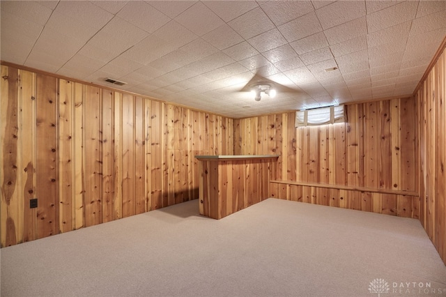 4231 Maricarr Dr, Dayton, OH 45429 - below grade area featuring carpet flooring and wood walls
