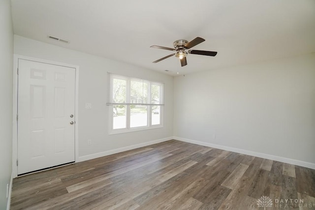 9738 Gibralter Dr, Colerain Township, OH 45251 - unfurnished room featuring ceiling fan, wood finished floors, and baseboards