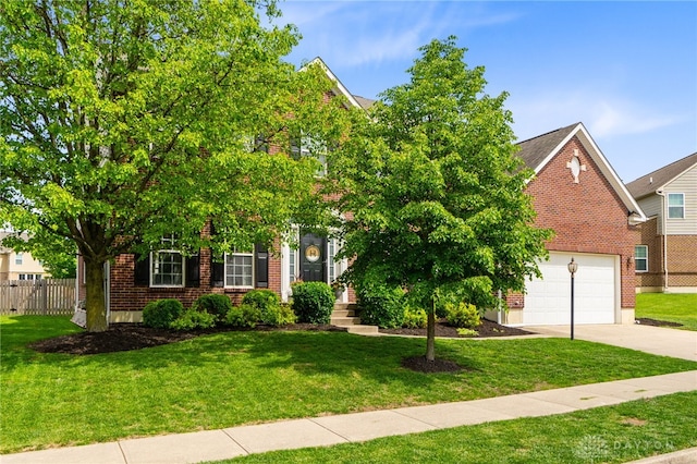 9378 Oak Brook Dr, Clearcreek Twp, OH 45458 - view of property hidden behind natural elements with brick siding and driveway