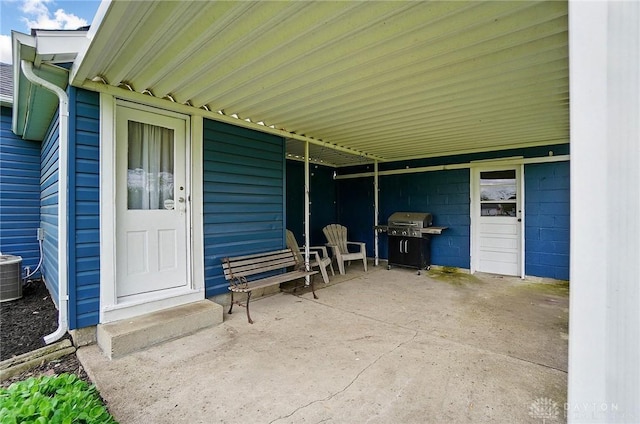 view of patio / terrace featuring a grill