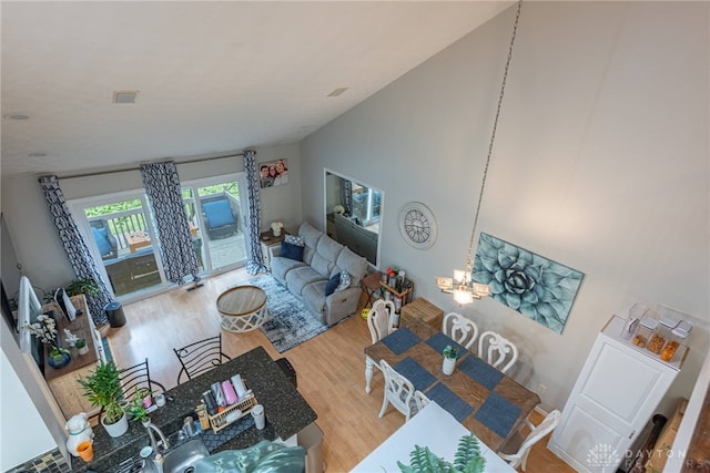 2540 Greenside Dr, Beavercreek, OH 45431 - living room with wood finished floors and vaulted ceiling