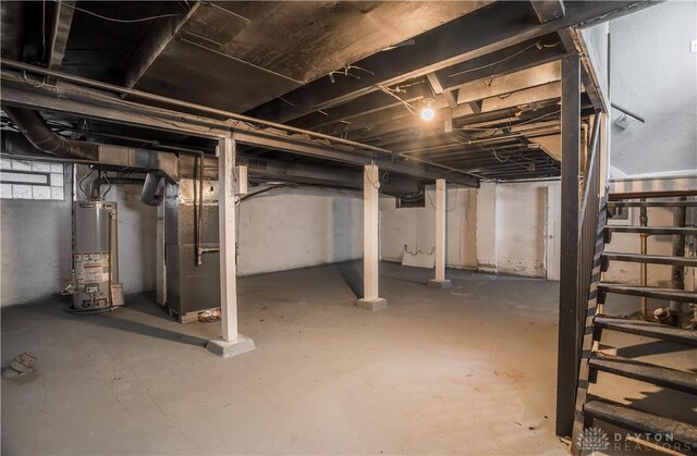 221 Virginia Ave, Dayton, OH 45410 - below grade area with water heater and heating unit