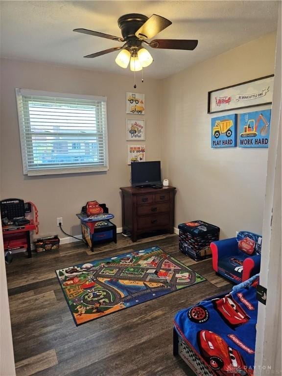5107 Christy Ave, Dayton, OH 45431 - game room featuring ceiling fan and wood finished floors