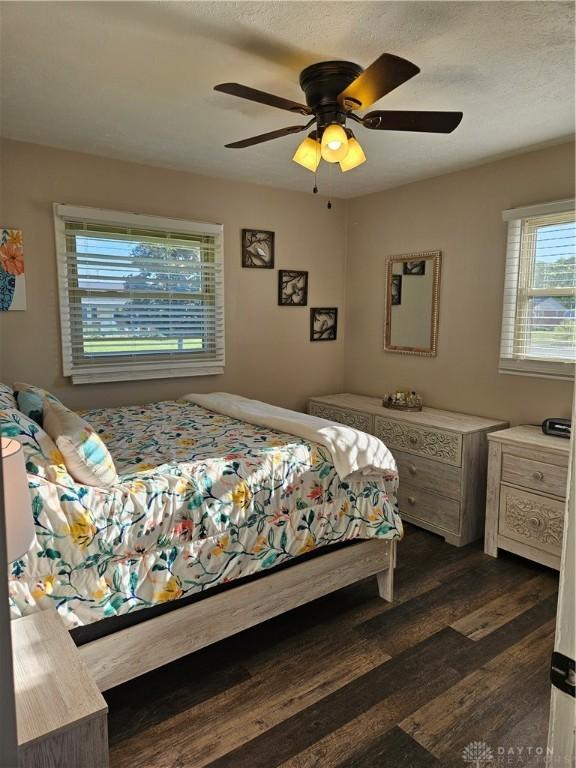 5107 Christy Ave, Dayton, OH 45431 - bedroom featuring dark wood-type flooring and a ceiling fan