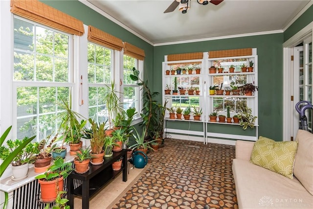 135 E Dixon Ave, Oakwood, OH 45419 - sunroom featuring ornamental molding and french doors