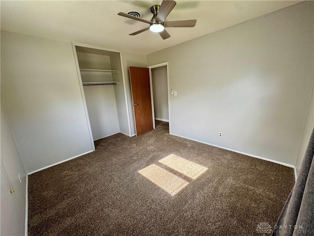 4832 Barnhart Ave, Dayton, OH 45432 - unfurnished bedroom with carpet flooring, a closet, and ceiling fan