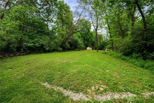 1803 Resor Rd, Fairfield, OH 45014 - view of grassy yard with a storage unit and an outdoor structure