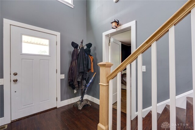 1803 Resor Rd, Fairfield, OH 45014 - foyer with stairs, hardwood / wood-style flooring, and baseboards