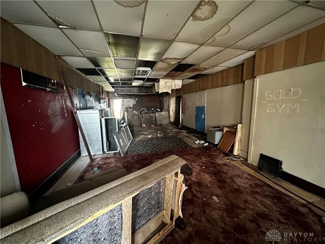 3020 E 3rd St, Dayton, OH 45403 - below grade area with a drop ceiling