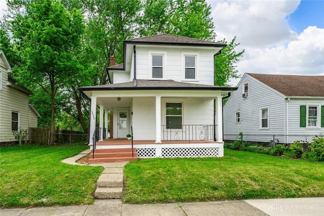 1235 W Jefferson St, Springfield, OH 45506 - american foursquare style home with covered porch and a shingled roof