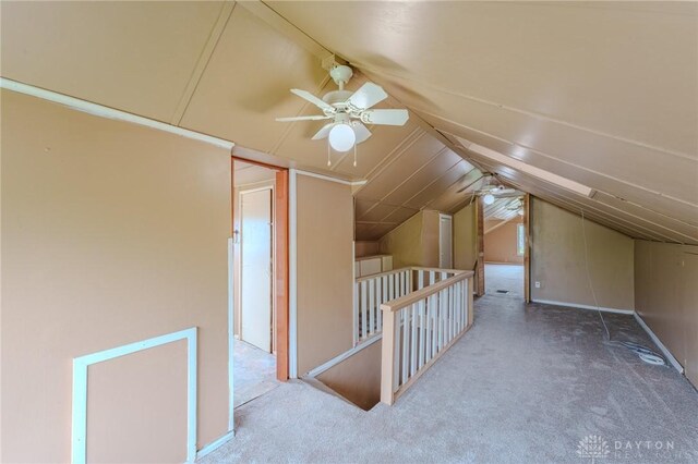 2108 Auburn Ave, Dayton, OH 45406 - additional living space featuring lofted ceiling, a ceiling fan, and carpet floors