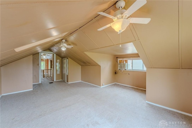 2108 Auburn Ave, Dayton, OH 45406 - bonus room with ceiling fan, lofted ceiling, carpet, baseboards, and cooling unit