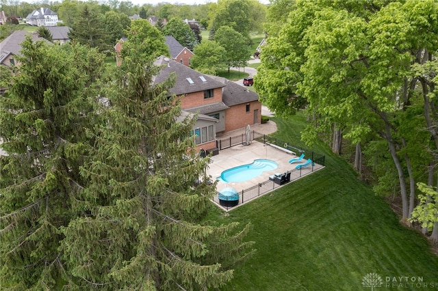 bird's eye view of a pool