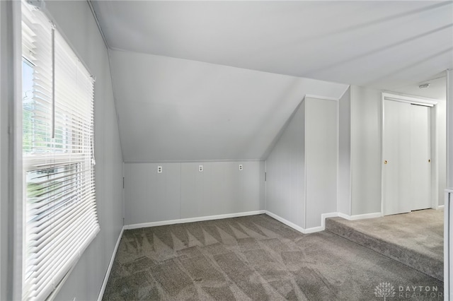 2917 California Ave, Dayton, OH 45419 - additional living space featuring carpet floors, baseboards, and vaulted ceiling