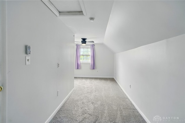 2917 California Ave, Dayton, OH 45419 - bonus room featuring carpet, vaulted ceiling, baseboards, and attic access