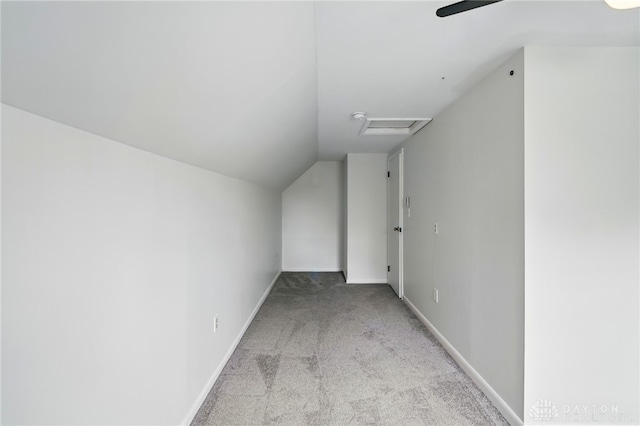2917 California Ave, Dayton, OH 45419 - bonus room with carpet, lofted ceiling, attic access, ceiling fan, and baseboards