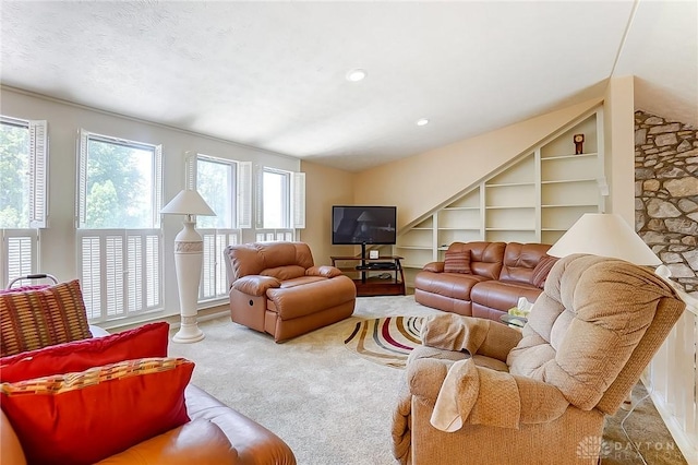 3033 E Linmuth Dr, Springfield, OH 45503 - carpeted living room featuring built in features
