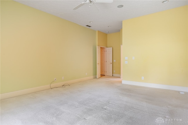 1154 Club View Dr, Centerville, OH 45458 - spare room with light colored carpet, baseboards, and a ceiling fan