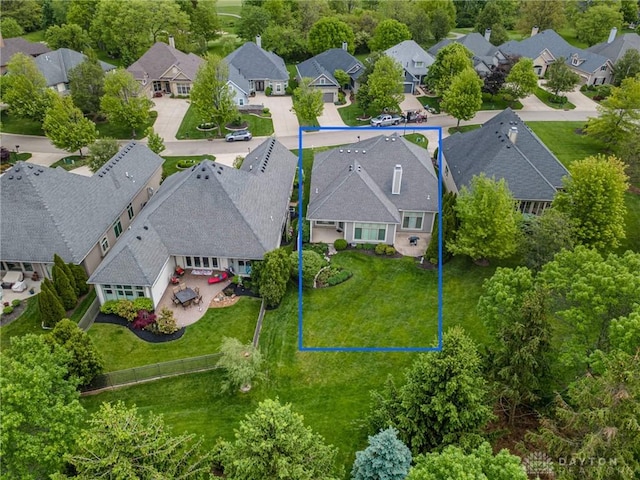 1154 Club View Dr, Centerville, OH 45458 - aerial perspective of suburban area with property parcel outlined
