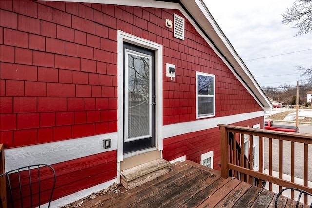 320 N Mechanic St, Lebanon, OH 45036 - doorway to property with a wooden deck