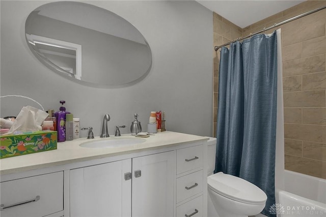 1395 Chickasaw Dr, London, OH 43140 - full bath with toilet, vanity, and shower / bathtub combination with curtain