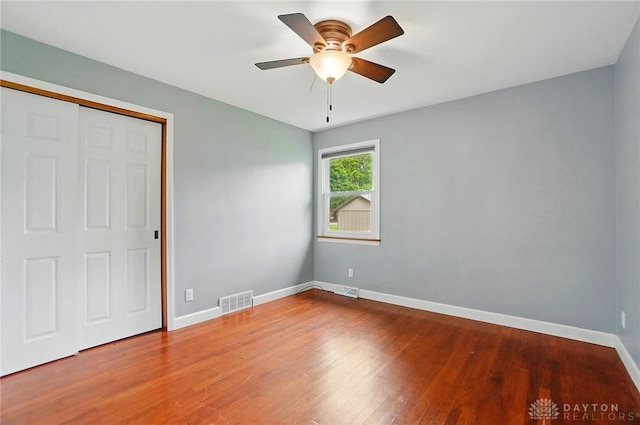 56 W Xenia St, Jamestown Vlg, OH 45335 - empty room with baseboards, wood finished floors, and a ceiling fan