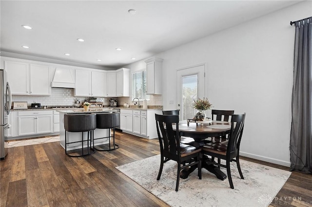 4061 Woodland Ridge Ct, Bellbrook, OH 45440 - dining area featuring dark wood-type flooring and recessed lighting