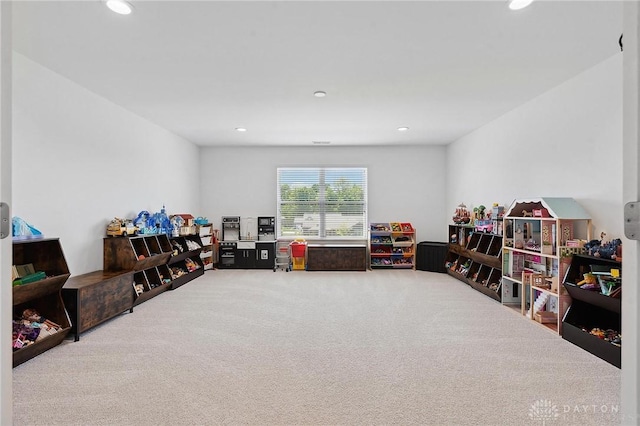 4061 Woodland Ridge Ct, Bellbrook, OH 45440 - rec room featuring carpet floors and recessed lighting