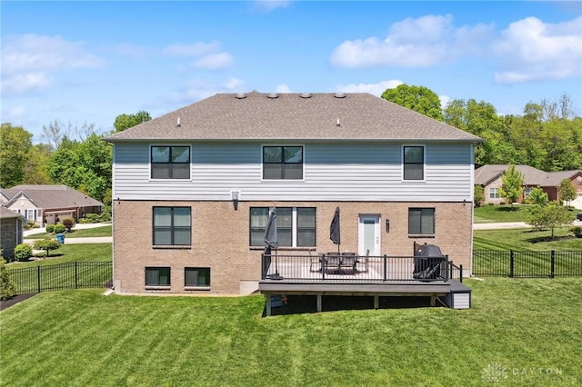4061 Woodland Ridge Ct, Bellbrook, OH 45440 - back of property with brick siding and a deck